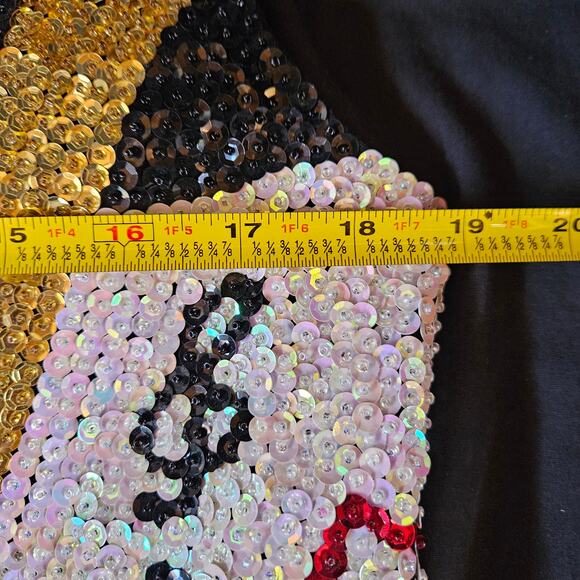 Vintage JC Music Themed Sequin Vest Size M Made In USA 001 Novelty Teacher - Picture 8 of 9